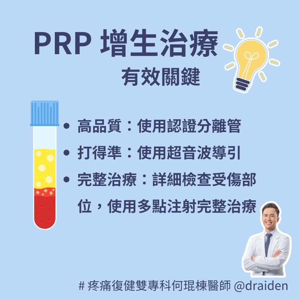 PRP增生治療有效的3個關鍵：使用高品質prp、使用超音波導引注射、使用多點注射完整治療